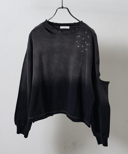 粉末漂白 剪裁開衩衛衣