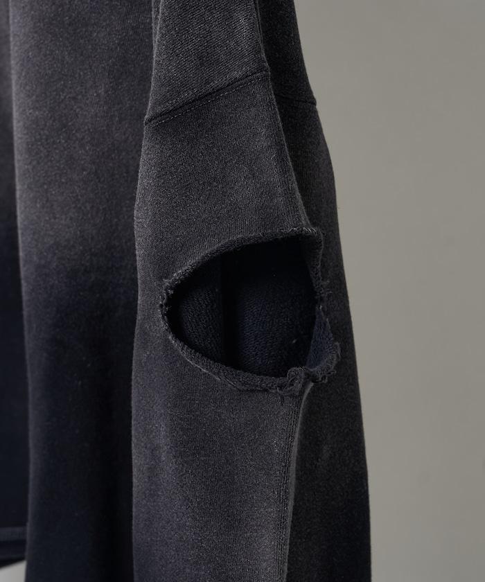 粉末漂白 剪裁開衩衛衣