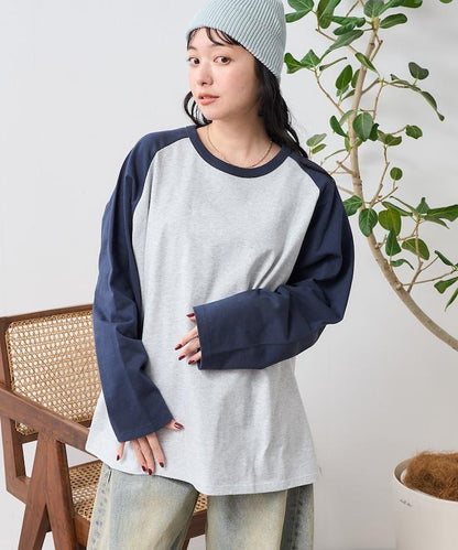 配色拉格朗T-shirt