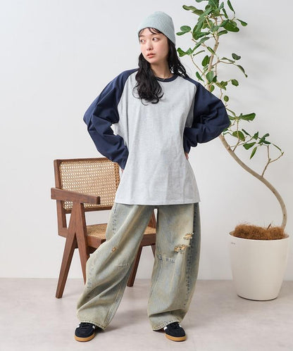 配色拉格朗T-shirt