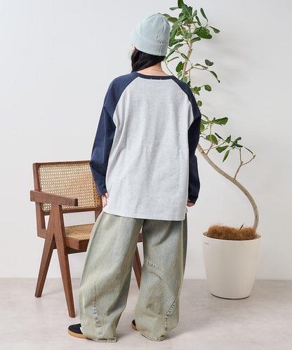 配色拉格朗T-shirt