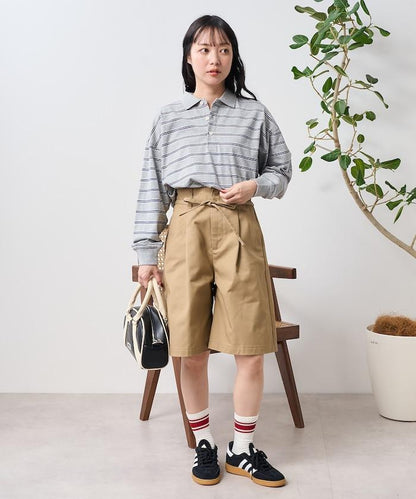 多色條紋polo領上衣
