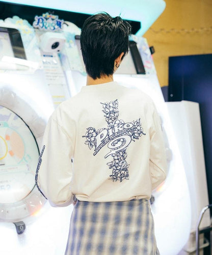 聯名 花卉圖案logo 長袖T恤