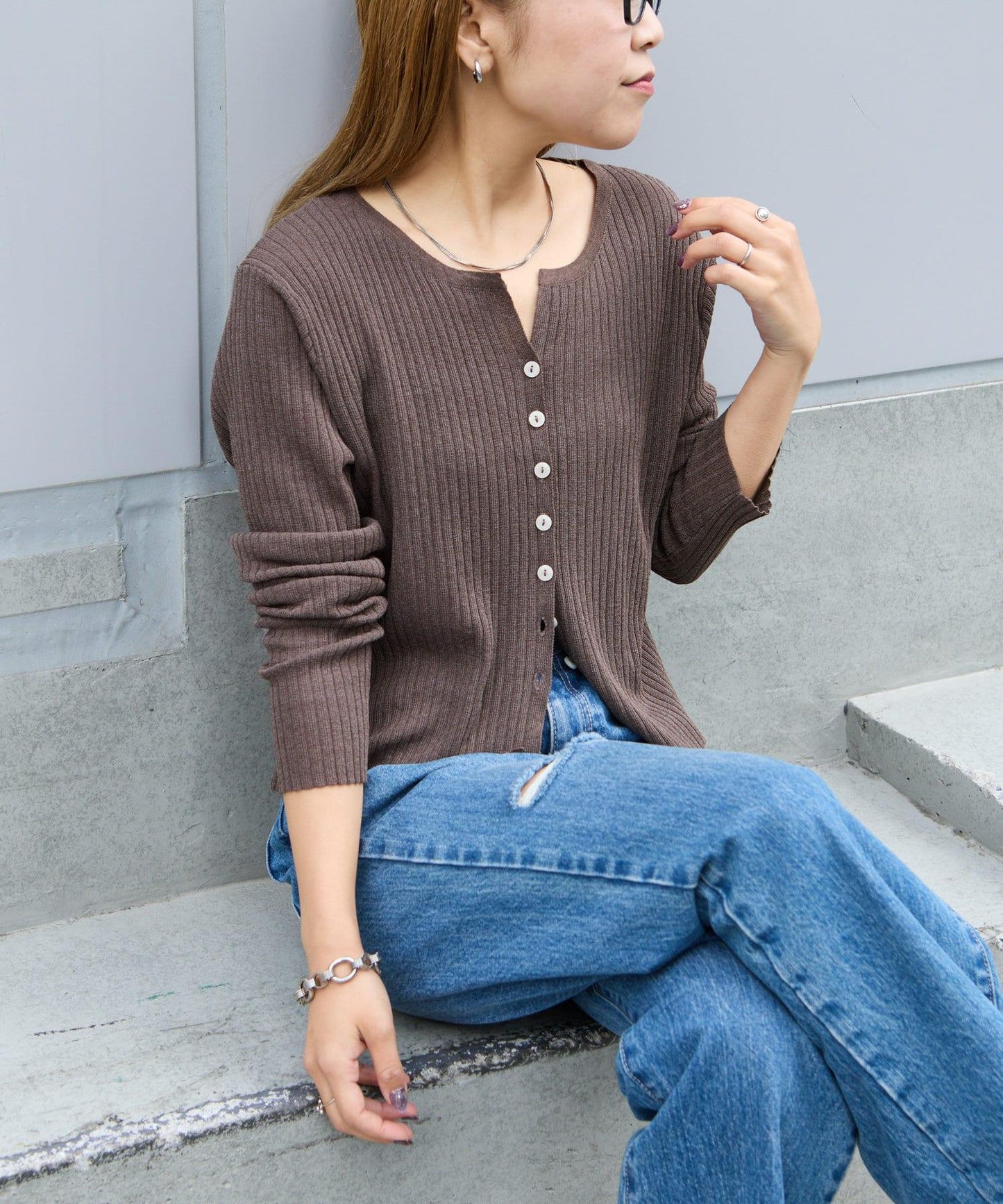 【SS】透明肋針開衫