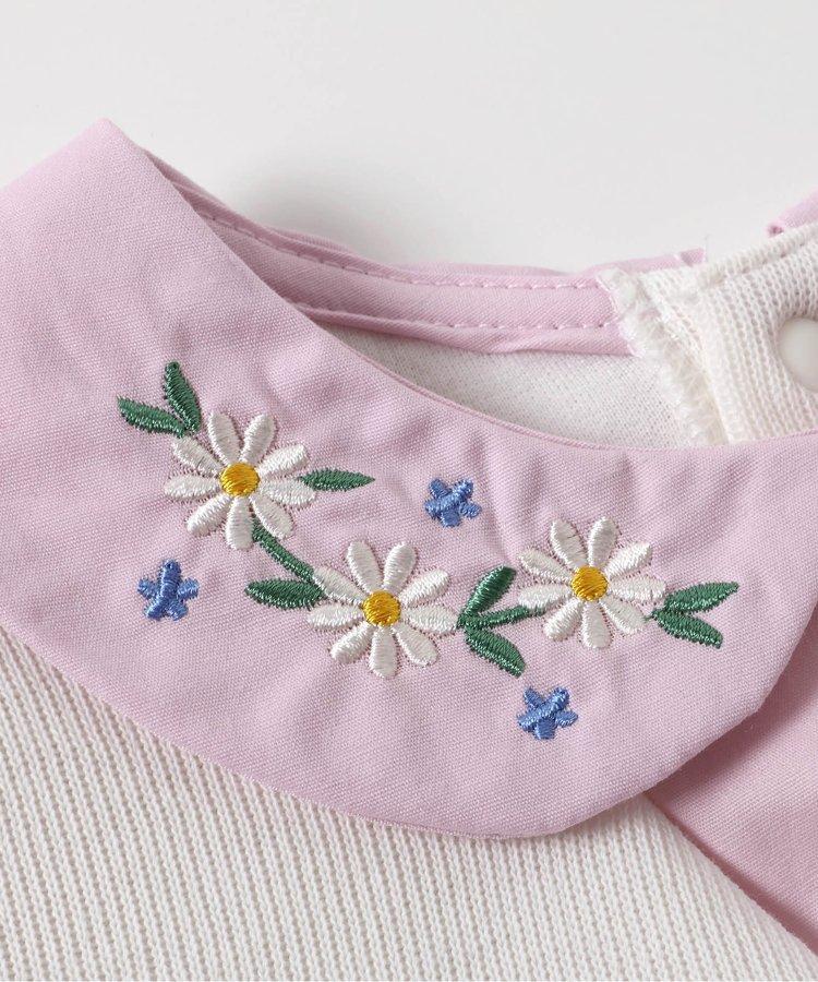 領部刺繡馬甲拼接上衣