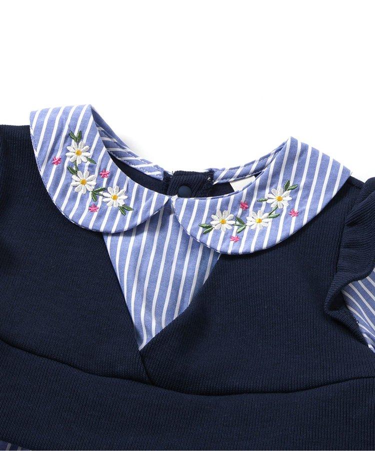 領部刺繡馬甲拼接上衣