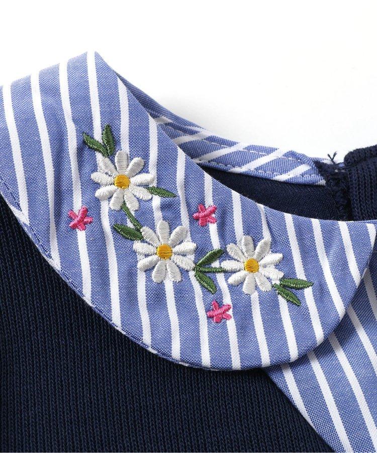 領部刺繡馬甲拼接上衣