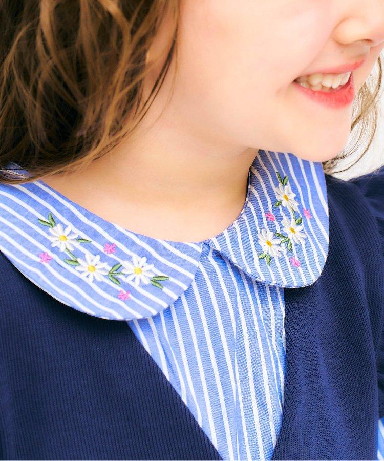 領部刺繡馬甲拼接上衣