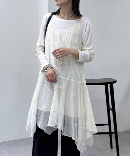 刺繡吊帶長款上衣