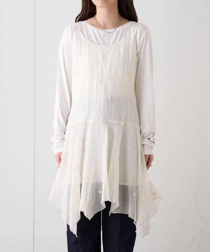刺繡吊帶長款上衣