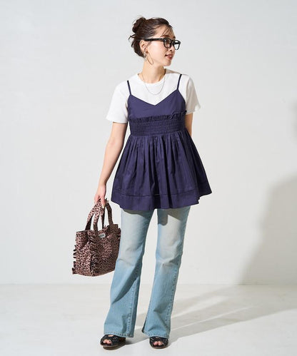 印度風捲邊吊帶長款上衣（可搭配套裝）