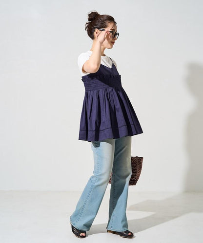 印度風捲邊吊帶長款上衣（可搭配套裝）