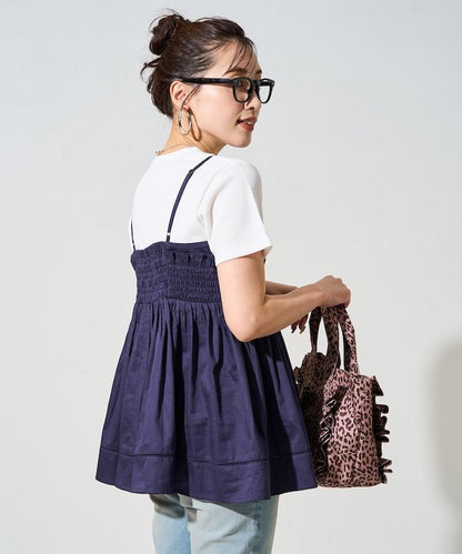 印度風捲邊吊帶長款上衣（可搭配套裝）