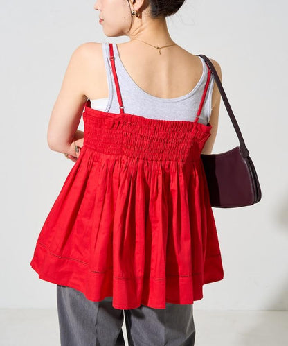 印度風捲邊吊帶長款上衣（可搭配套裝）