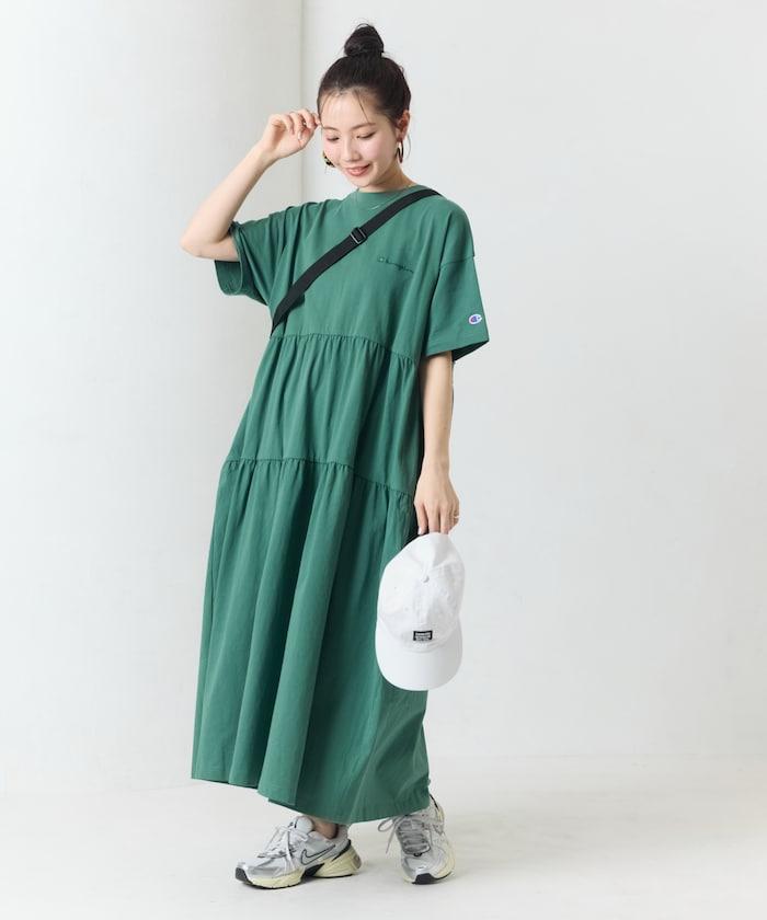 聯名 褶皺 拼接 連衣裙