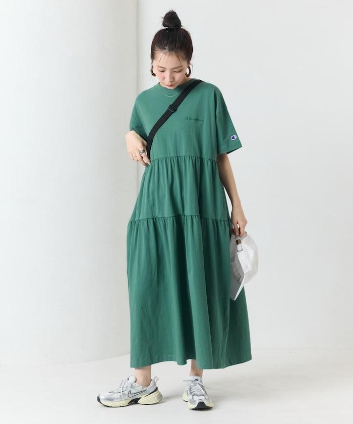 聯名 褶皺 拼接 連衣裙