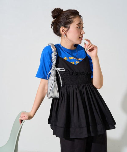 印度風捲邊吊帶長款上衣（可搭配套裝）