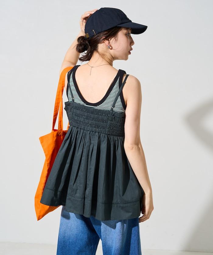 印度風捲邊吊帶長款上衣（可搭配套裝）