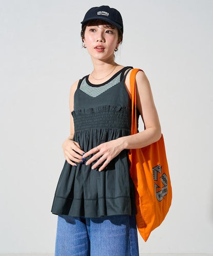 印度風捲邊吊帶長款上衣（可搭配套裝）