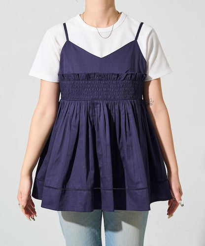 印度風捲邊吊帶長款上衣（可搭配套裝）