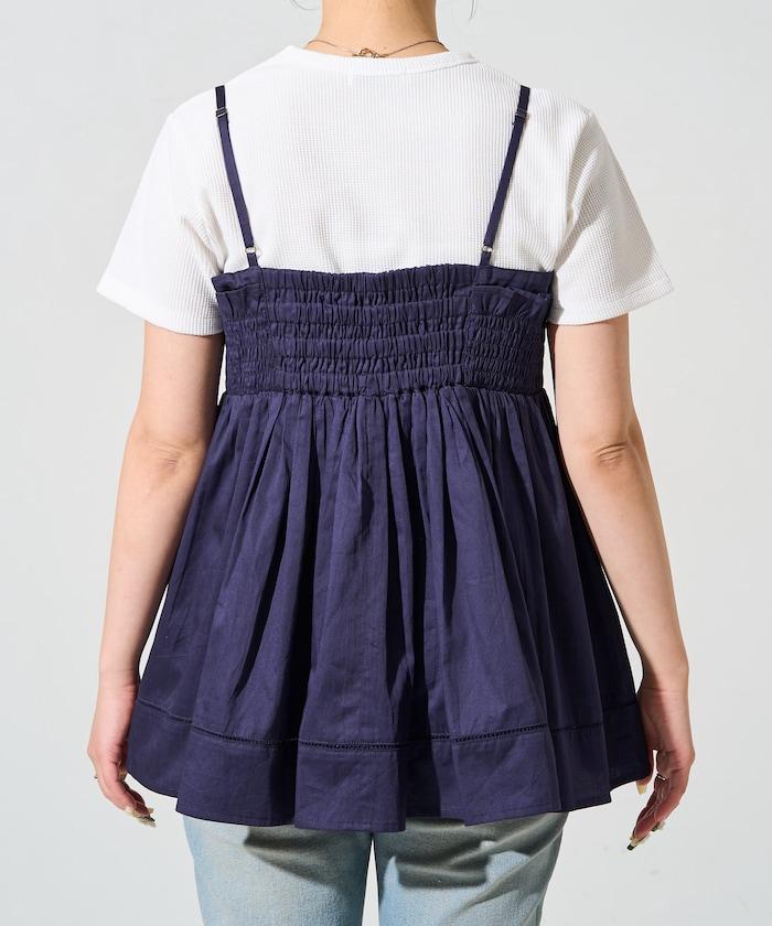 印度風捲邊吊帶長款上衣（可搭配套裝）