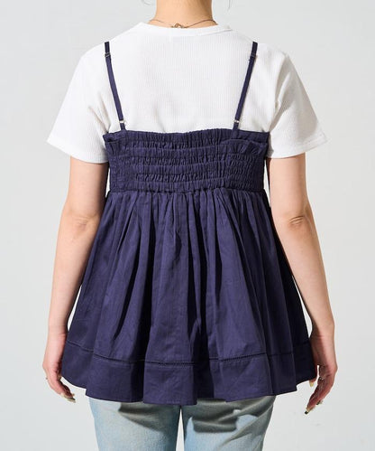 印度風捲邊吊帶長款上衣（可搭配套裝）