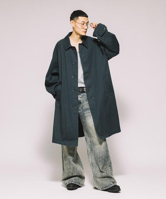 淡化處理 立領大衣