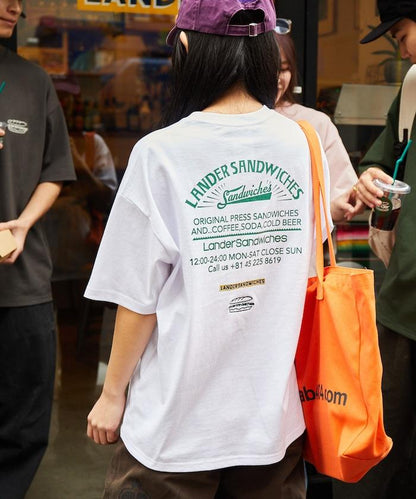 LANDER SANDWICHES×FREAK'S STORE 蘭德 聯名 大尺寸 後背印花 圓領T恤