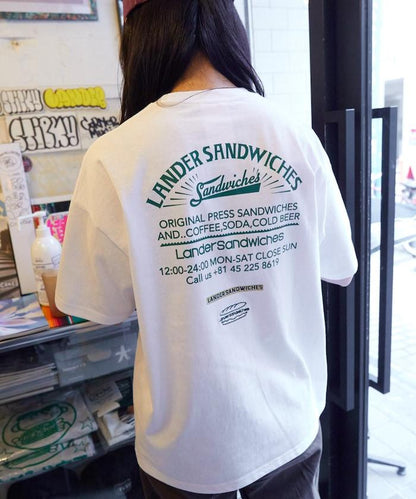 LANDER SANDWICHES×FREAK'S STORE 蘭德 聯名 大尺寸 後背印花 圓領T恤