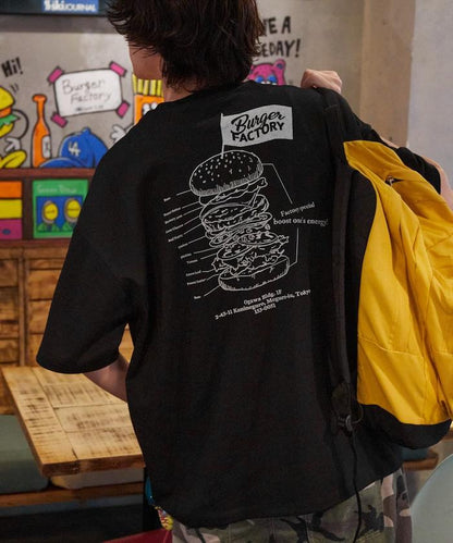Burger Factory×FREAK'S STORE 漢堡工廠 聯名 大尺寸 後背印花 圓領T恤
