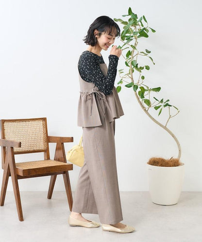 亞麻觸感 背心 套裝