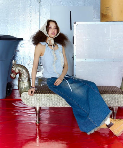 2WAY蕾絲荷葉邊襯衫