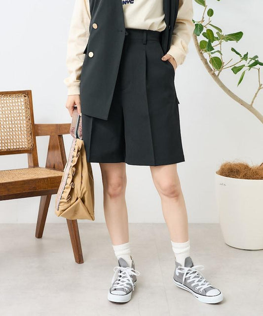 接觸冷感/UV 亞麻觸感 短褲<套裝搭配款>