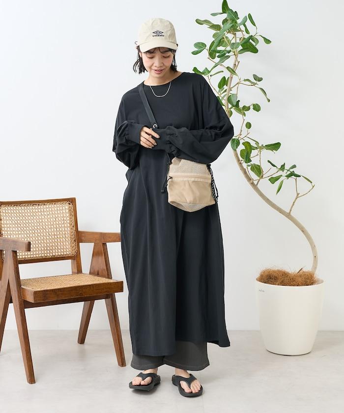 大容量剪裁連衣裙