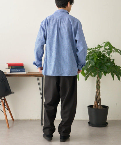 【男女通用】寬鬆剪裁透視足球格紋襯衫