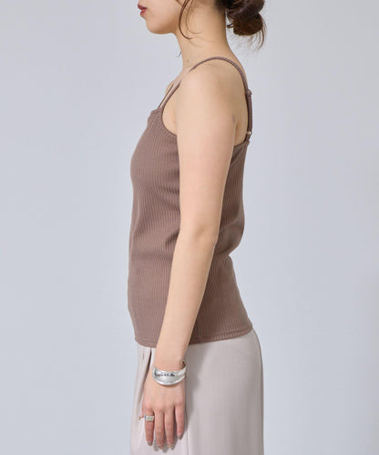 帶杯兒圓領方形吊帶背心