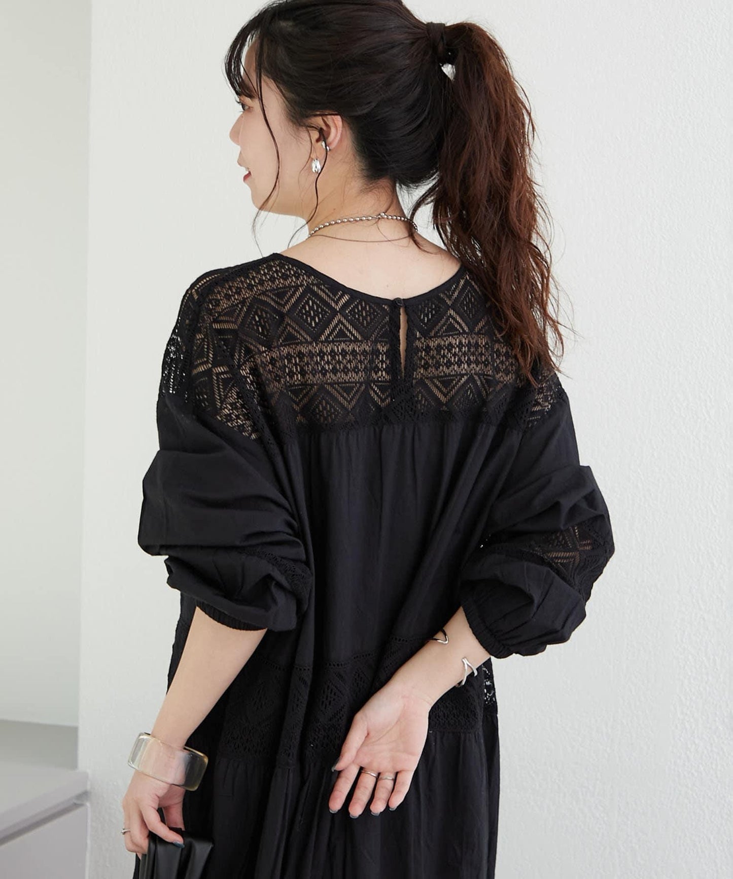 【@kana_18s】【India系列】蕾絲拼接長款連衣裙