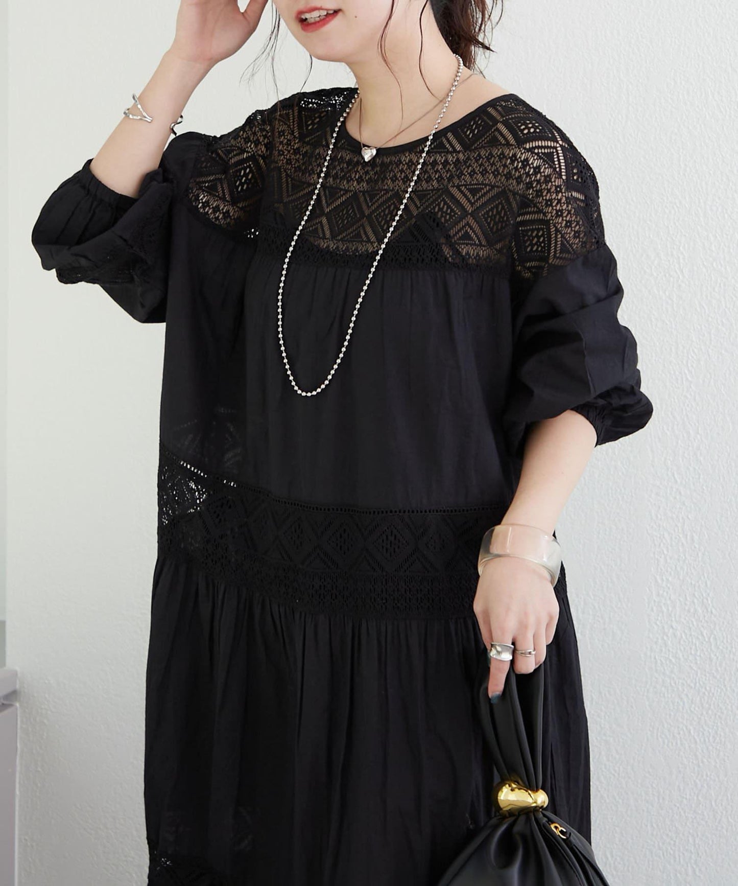 【@kana_18s】【India系列】蕾絲拼接長款連衣裙