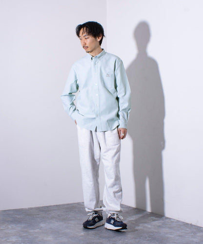 【GLOSTER】法國鬥牛犬刺繡 領釦襯衫