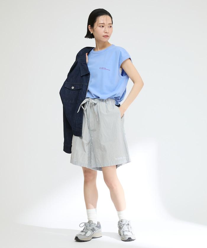 基礎logo條紋短褲