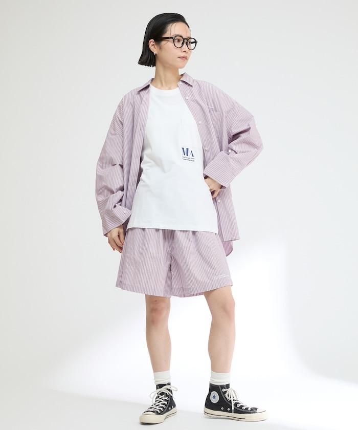 基礎logo條紋短褲