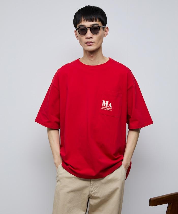 MA概念印花口袋T恤