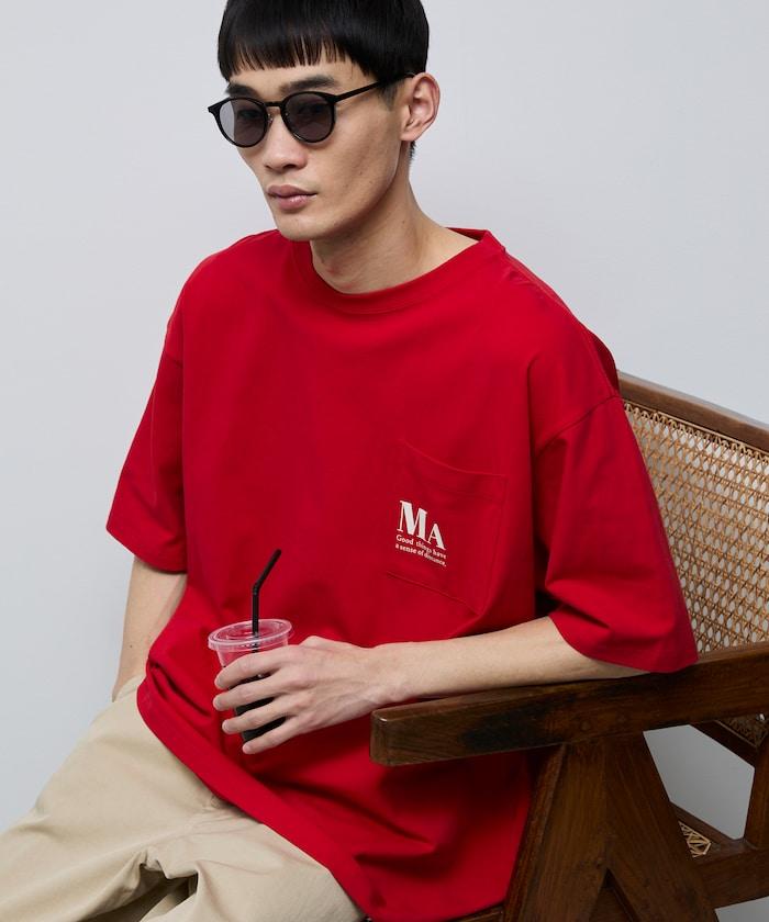 MA概念印花口袋T恤