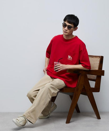 MA概念印花口袋T恤