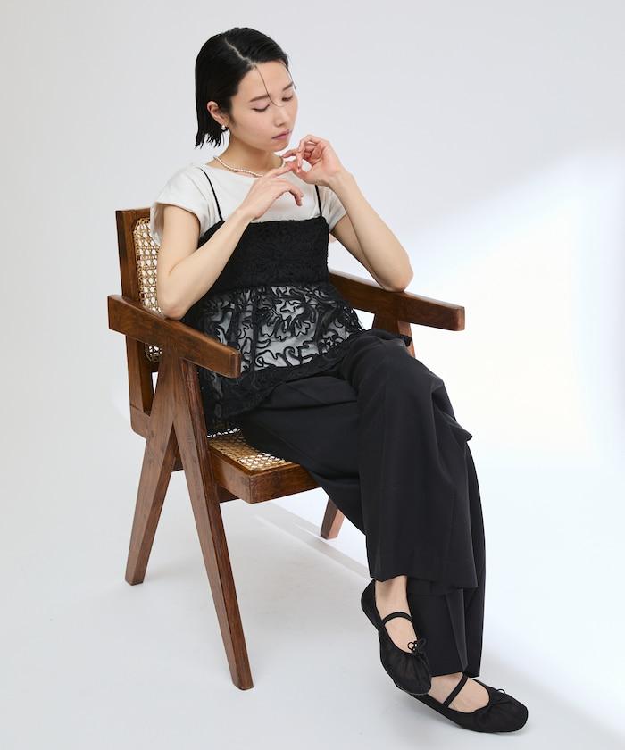 刺繡蕾絲網紗吊帶背心上衣