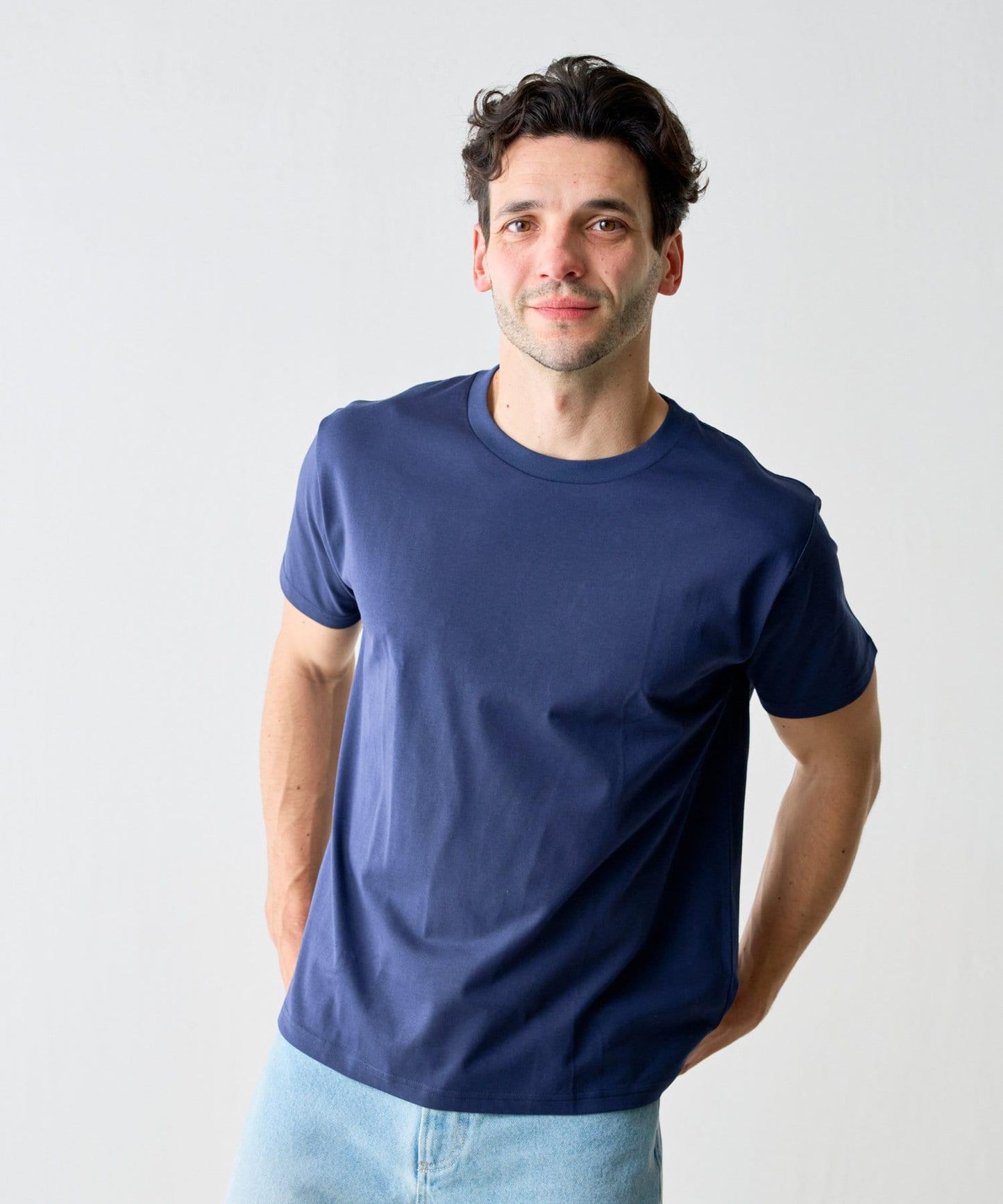 【男女通用/5色可選】褶皺天竺T恤