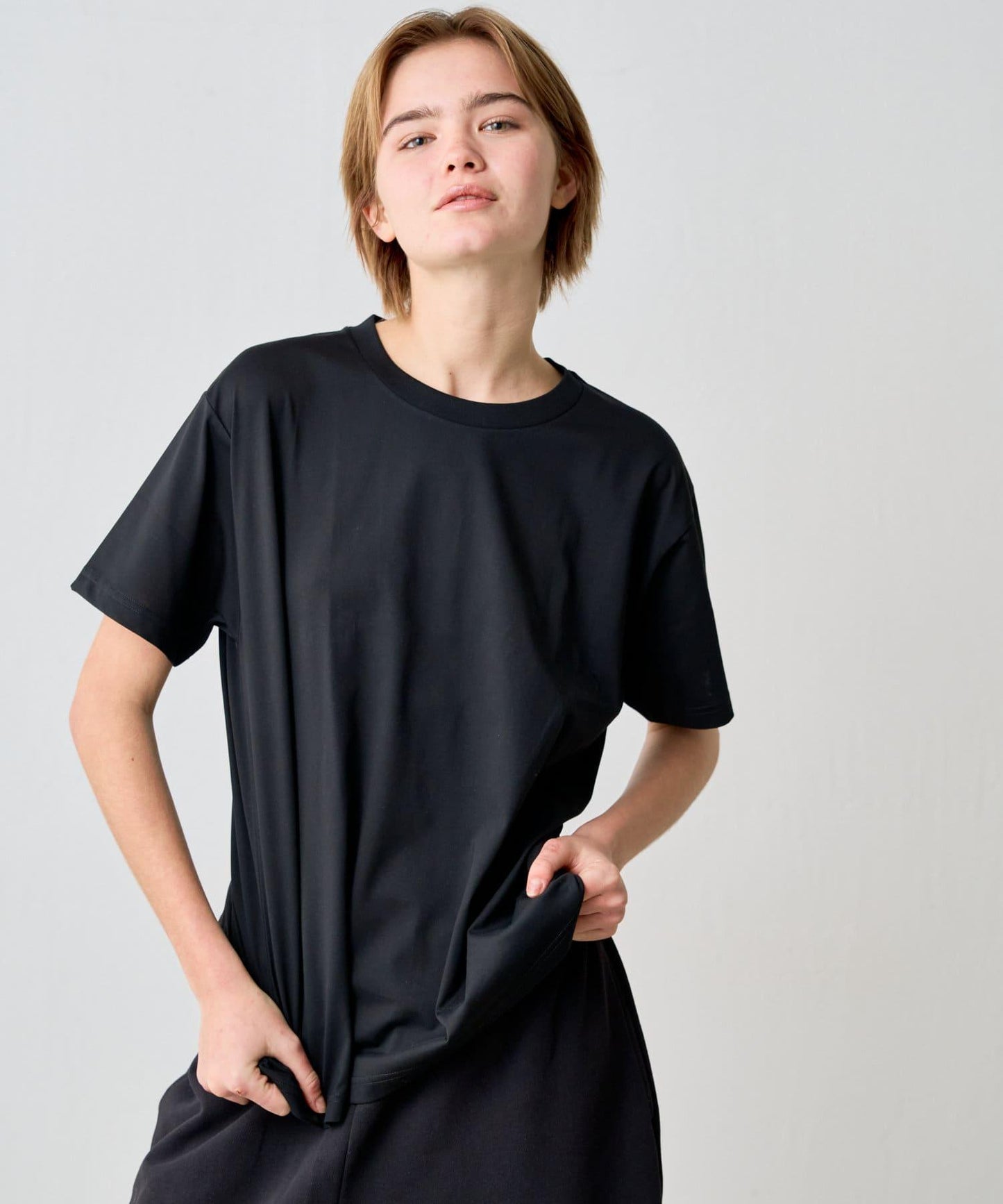 【男女通用/5色可選】褶皺天竺T恤