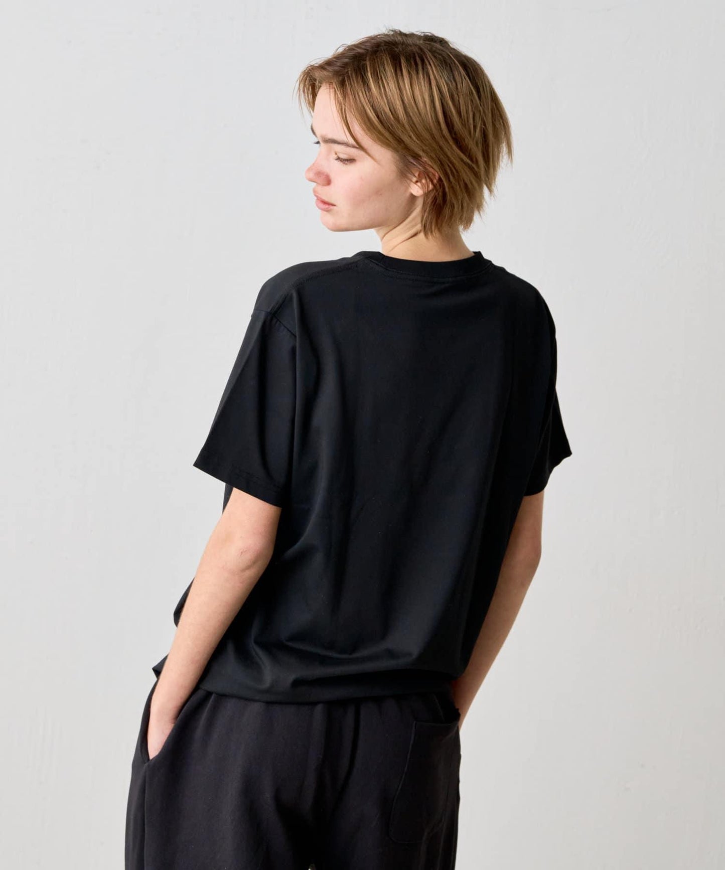 【男女通用/5色可選】褶皺天竺T恤