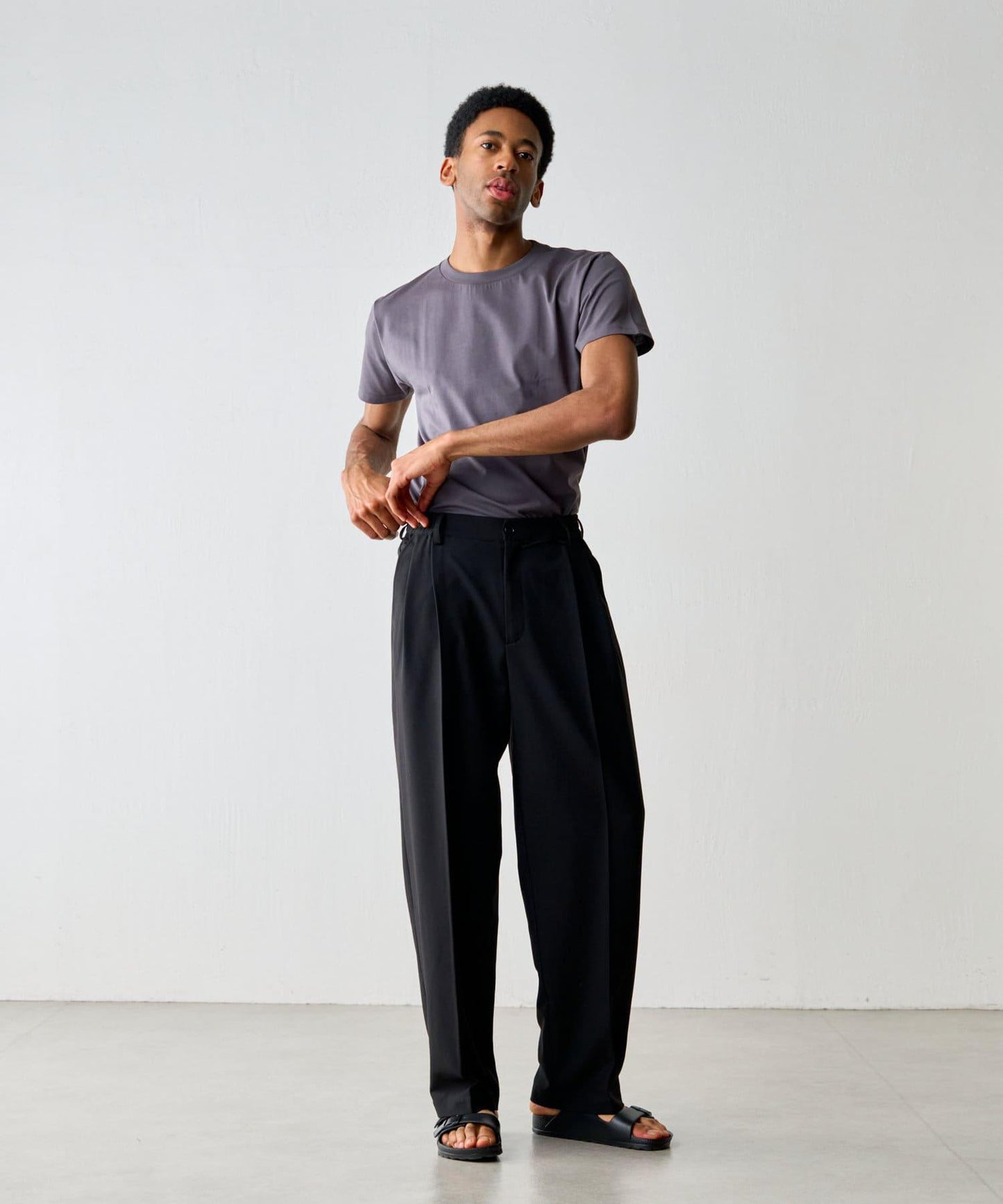 【男女通用/5色可選】褶皺天竺T恤