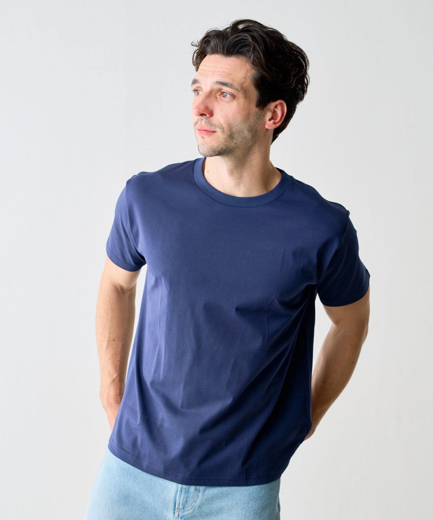 【男女通用/5色可選】褶皺天竺T恤